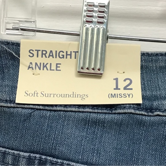 NWT Soft Surroundings silver embellished ankle jeans - size 12 - Picture 5 of 7